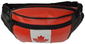 New Genuine Leather Canada Flag Waist Bag Fanny Pack with Adjustable Strap 963 (C)-menswallet