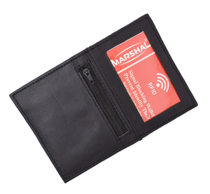 New Men's Premium Leather RFID Blocking Bifold Credit Card ID Holder Wallet with Zippered Pocket RFIDP76-menswallet
