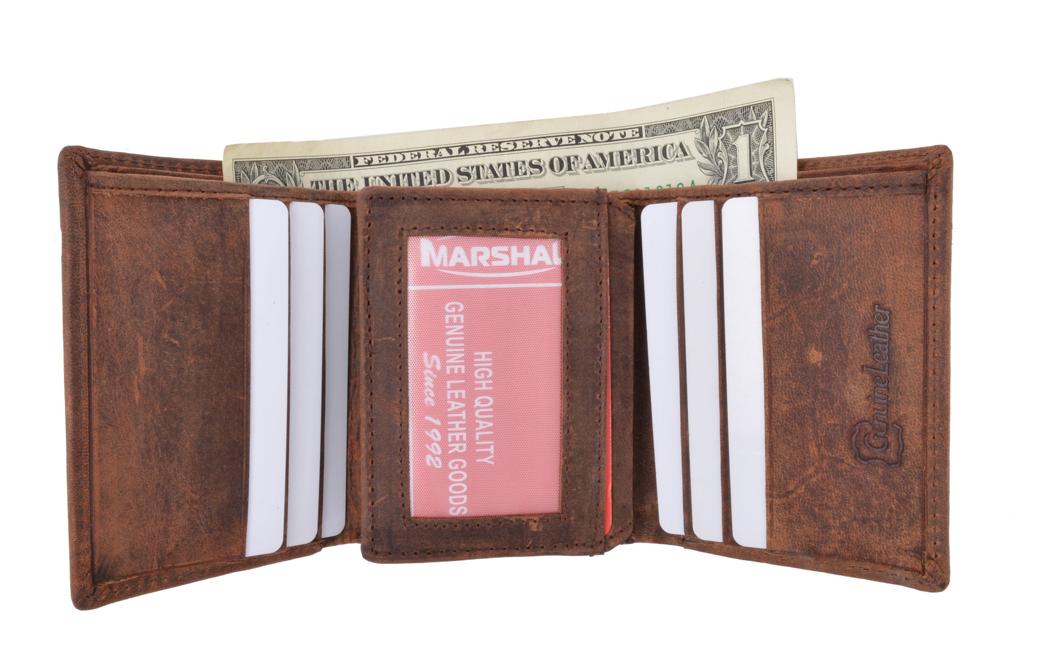 New RFID Blocking Mens Vintage Soft Genuine Leather Classic Trifold Wallet  RFID1107HTC - wallets for men's at mens wallet