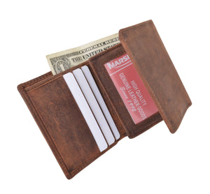 New RFID Blocking Mens Vintage Soft Genuine Leather Classic Trifold Wallet RFID1107HTC-menswallet