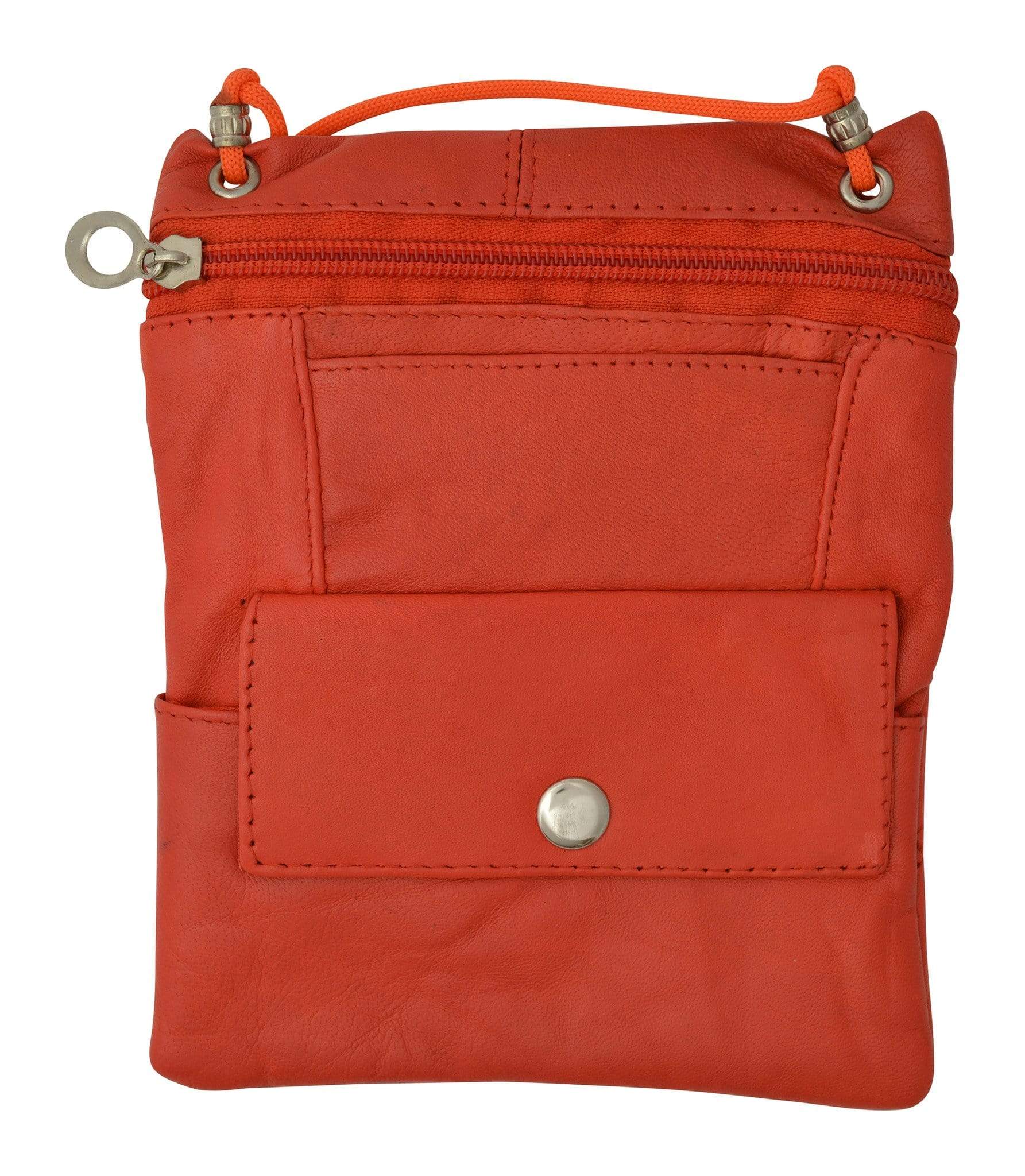 Elegance Look Leather Cross Body Bag Leather Shoulder Purse w Zipper Pocket Different Colors 1410 (C)-menswallet