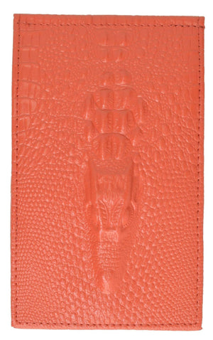 Ladies New Fashion Croco Embossed Horizontal Credit Card ID Holder 118-1268 (C)-menswallet