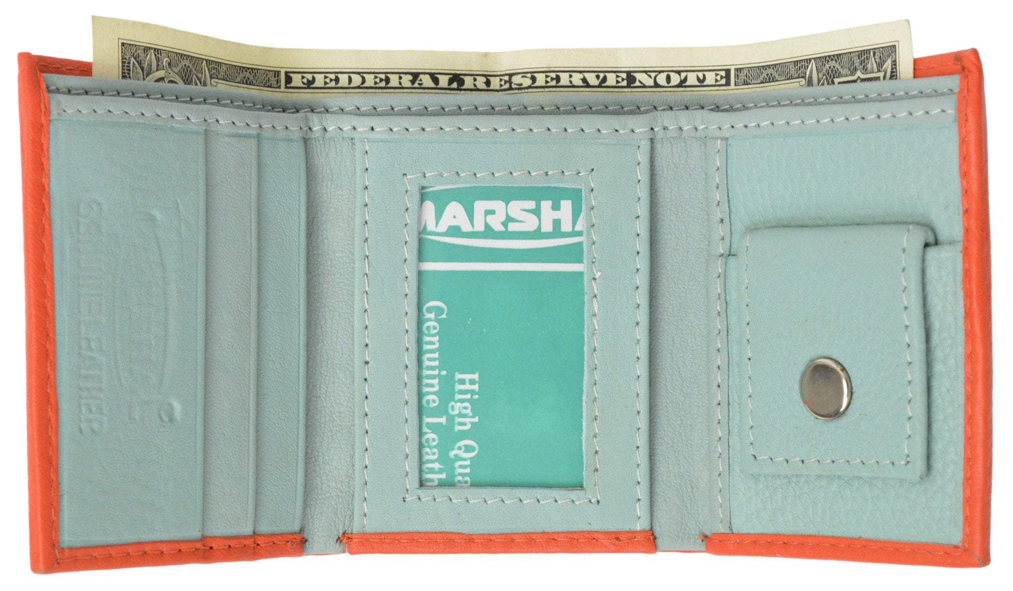 Premium Soft Leather Childrens Trifold Wallet Kids Bicolor Wallet Gift P 825 (C)-menswallet