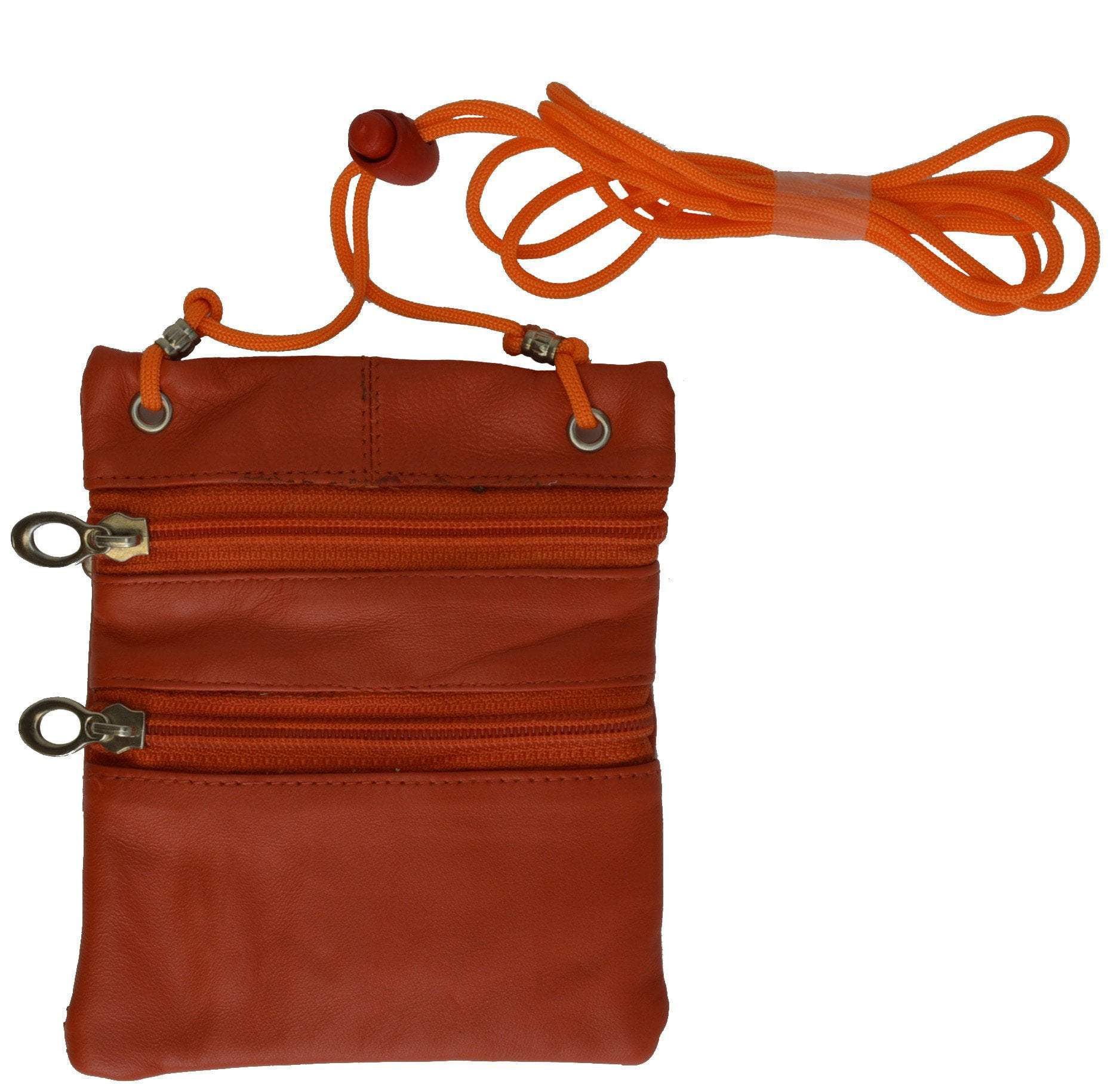 Soft Genuine Leather Purse Organizer Shoulder Bag 3 Zipper Pocket Travel Wallet 537 (C) - wallets for men's at mens wallet