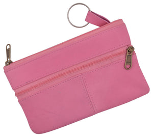 Women's Genuine Leather Large Coin Change Purse with Key Ring for Ladies-menswallet