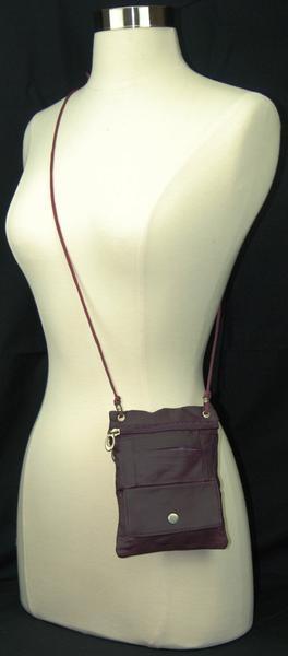 Elegance Look Leather Cross Body Bag Leather Shoulder Purse w Zipper Pocket Different Colors 1410 (C)-menswallet