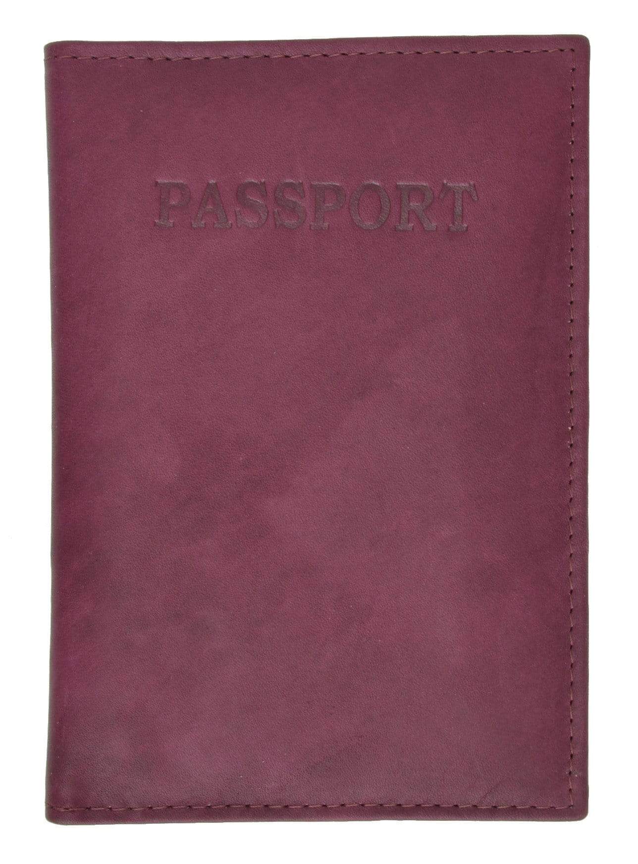 Genuine Leather Passport Cover Holder Wallet Case Travel Many Colors 601 CF BLIND (C)-menswallet