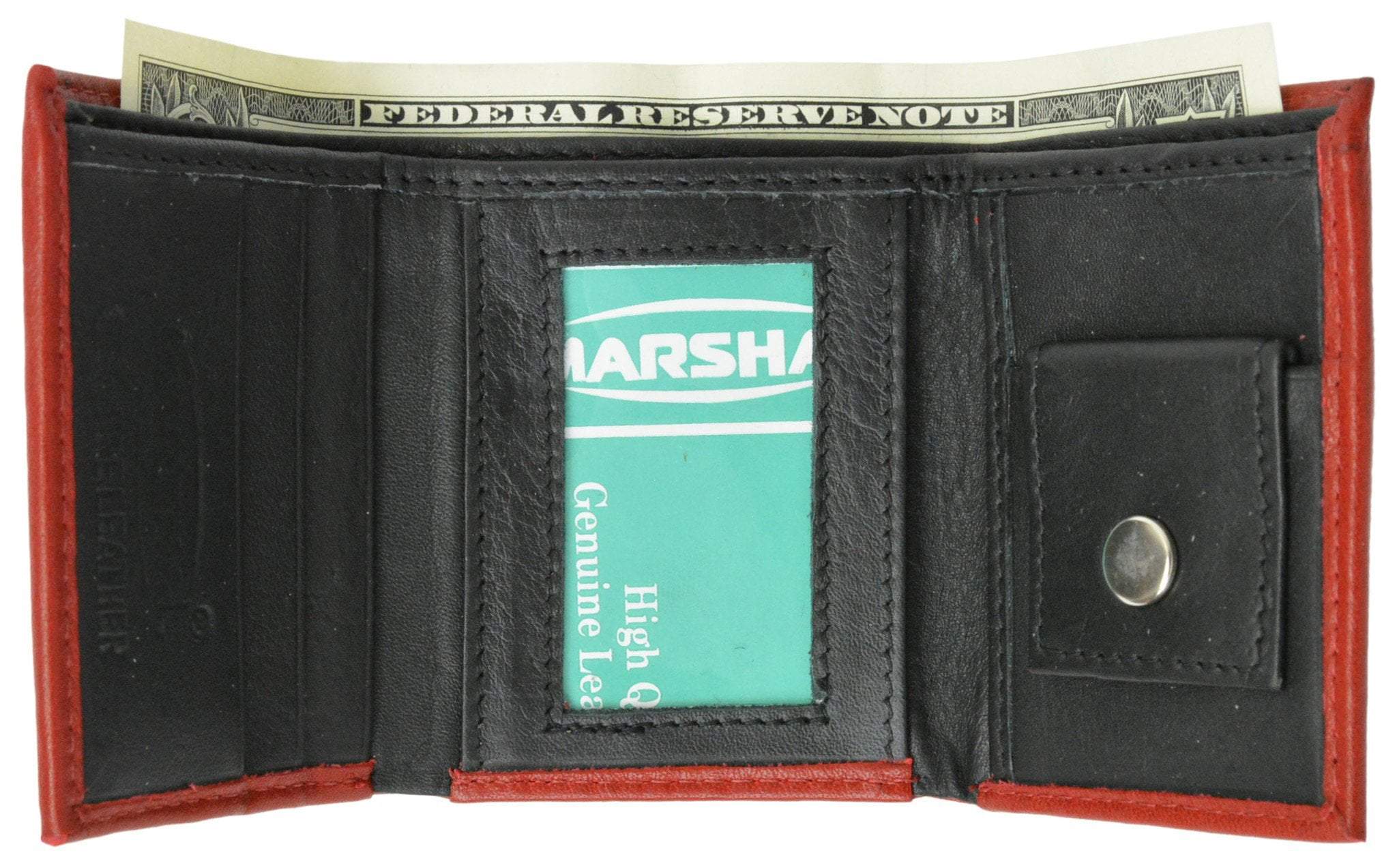 Premium Soft Leather Childrens Trifold Wallet Kids Bicolor Wallet Gift P 825 (C)-menswallet