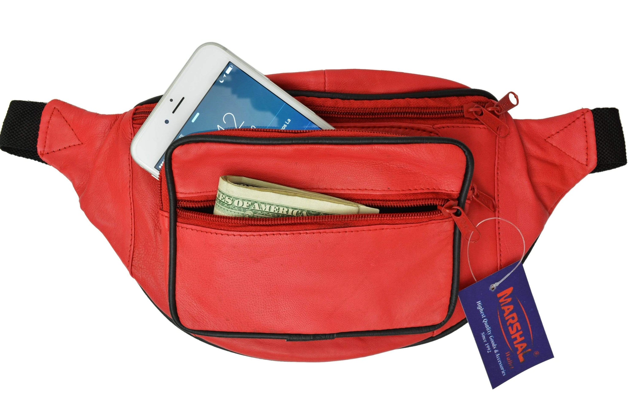 Genuine Leather Waist Fanny Pack Belt Bag Pouch Travel Hip Purse Men Women Many Colors 005C (C)-menswallet