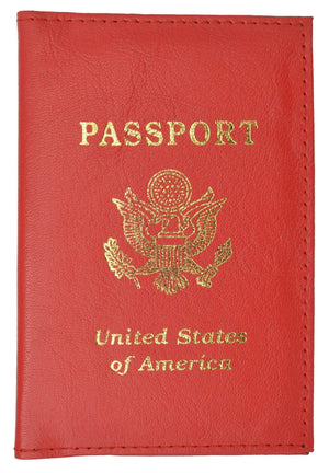 RFID Blocking USA Gold Logo Leather Passport Cover Holder RFID 151USA (C)-menswallet