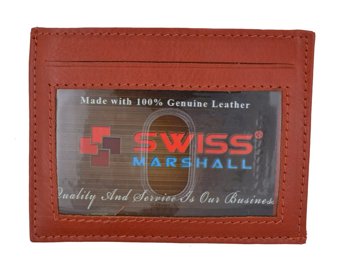 Swiss Marshal Slim Thin ID Credit Card Money Holder Genuine Leather Wallet SM-P270 - wallets for men's at mens wallet