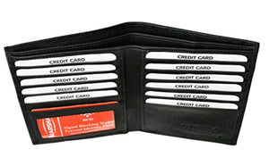 RFID Blocking Bifold Hipster Credit Card Wallet Premium Lambskin Leather-menswallet