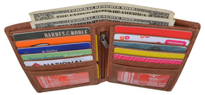 RFID Blocking Hunter Leather Bifold Slim Hipster Credit Card Double ID Vintage Wallet-menswallet