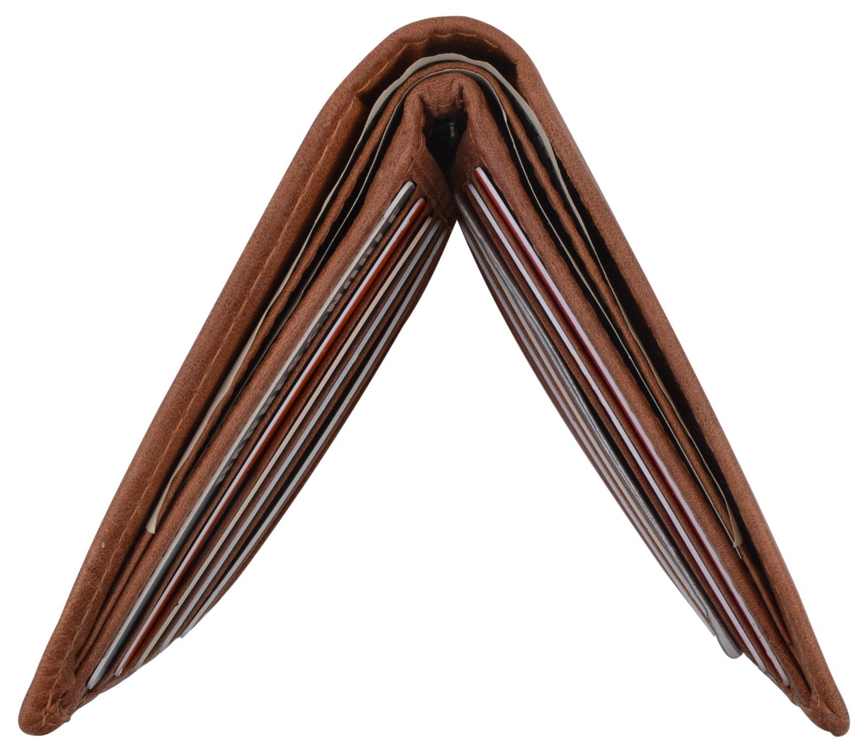 RFID Blocking Hunter Leather Bifold Slim Hipster Credit Card Double ID Vintage Wallet - wallets for men's at mens wallet