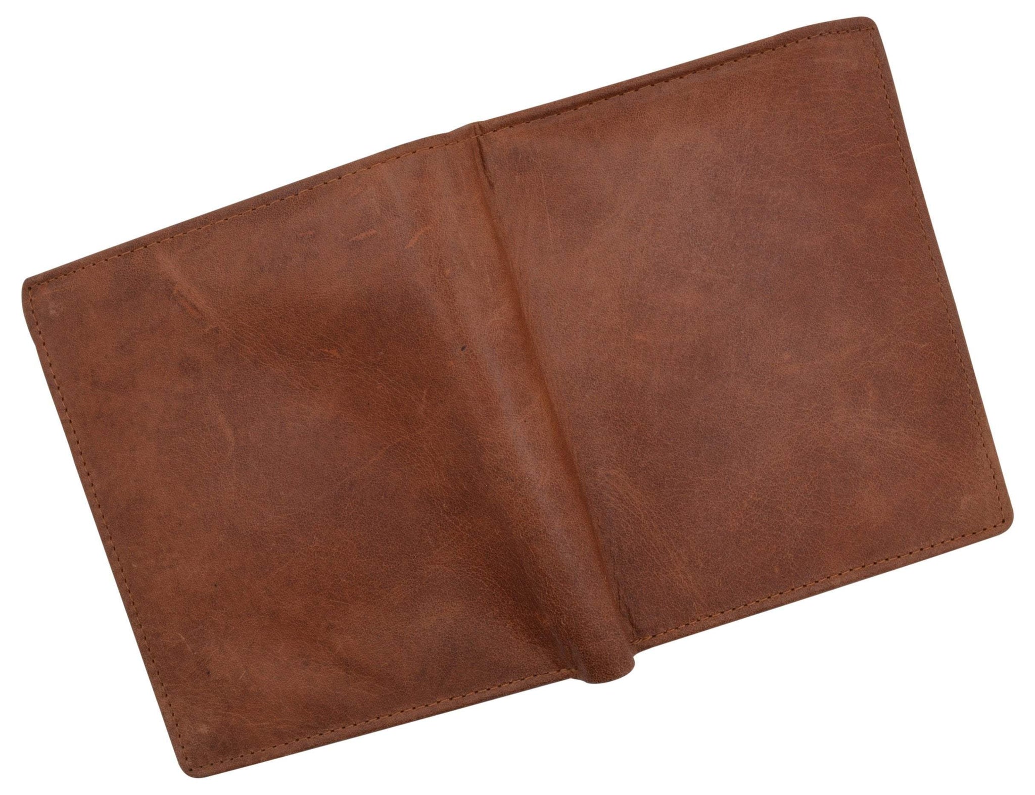 RFID Blocking Hunter Leather Bifold Slim Hipster Credit Card Double ID Vintage Wallet - wallets for men's at mens wallet