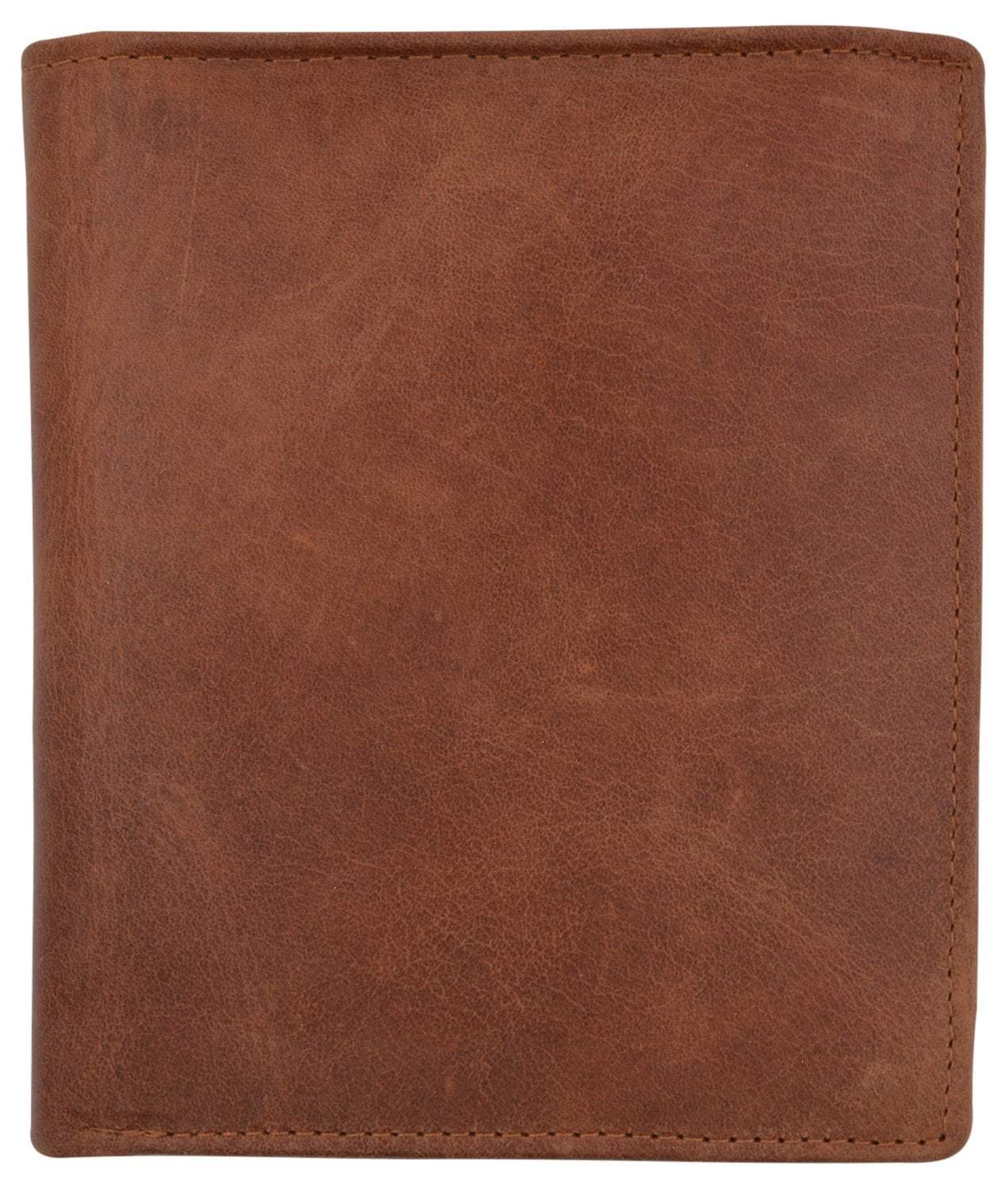 RFID Blocking Hunter Leather Bifold Slim Hipster Credit Card Double ID Vintage Wallet - wallets for men's at mens wallet