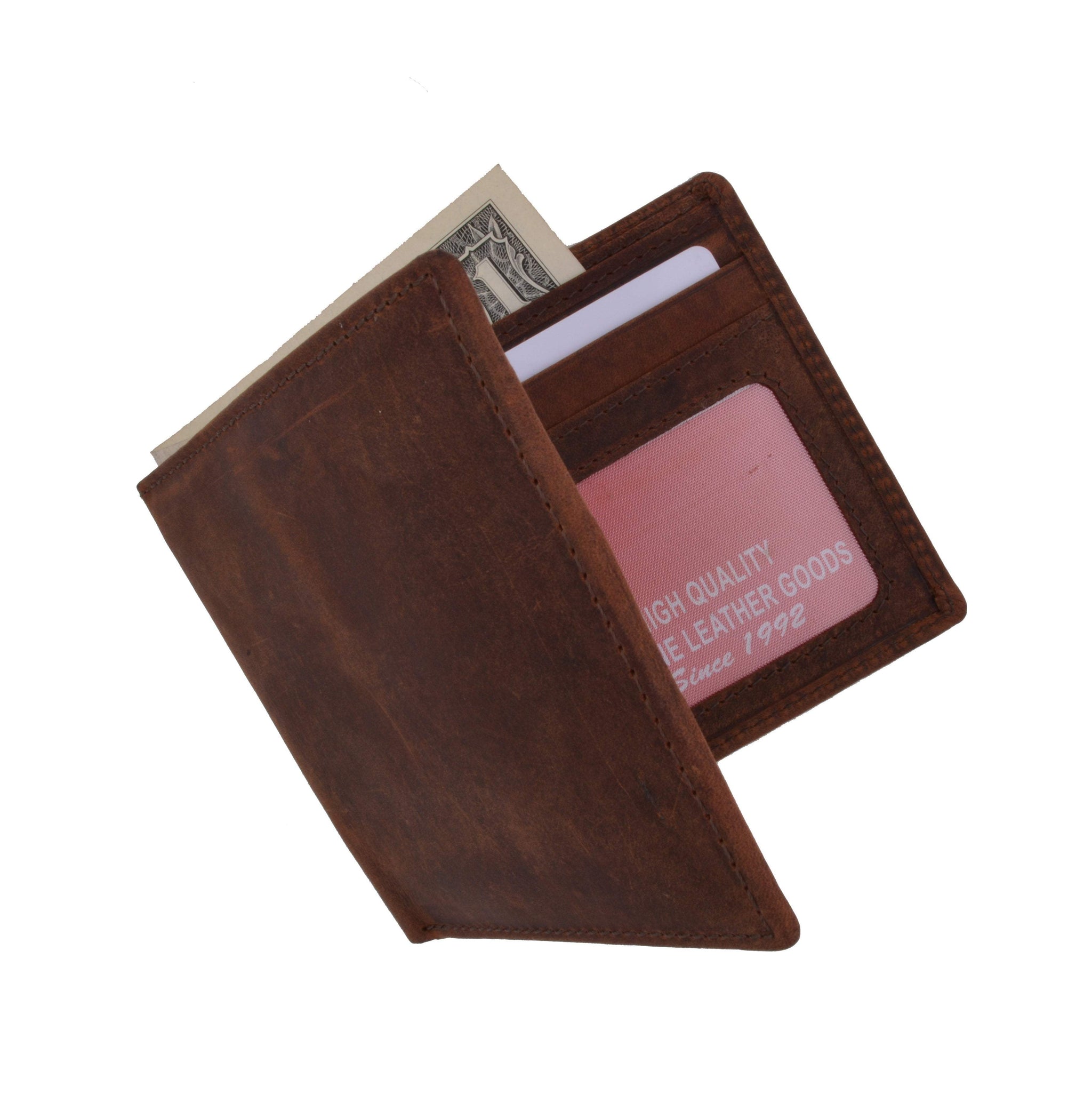 RFID Blocking Men's Vintage Genuine Leather Slim Bifold Wallet RFIDP60HTC - wallets for men's at mens wallet