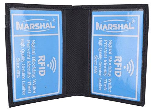 RFID Blocking Mini Wallet Genuine Leather Slim Front Pocket Wallet Ultra Thin Credit Card Holder Sleeve with ID Windows - wallets for men's at mens wallet