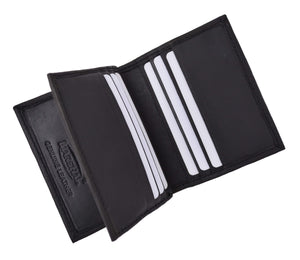 RFID Blocking Premium Genuine Leather Multi Credit Card Holder Wallet with Center Flap RFIDP74-menswallet