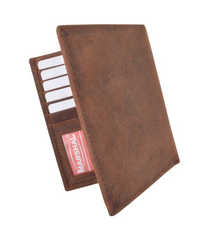 RFID Blocking Vintage Look Genuine Leather Bifold Hipster Credit Card Wallet RFID2502HTC-menswallet