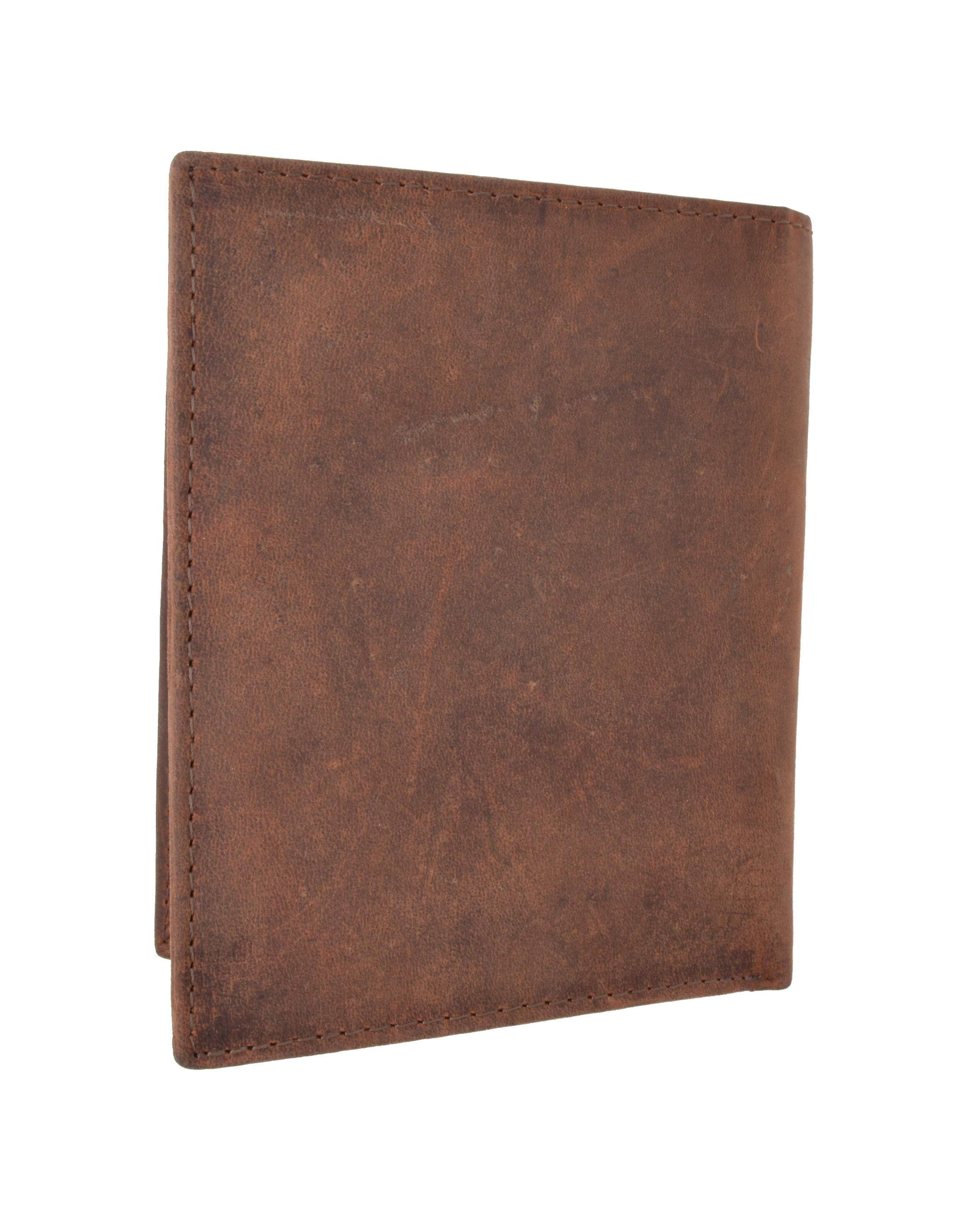 RFID Blocking Vintage Look Genuine Leather Bifold Hipster Credit Card Wallet RFID2502HTC - wallets for men's at mens wallet