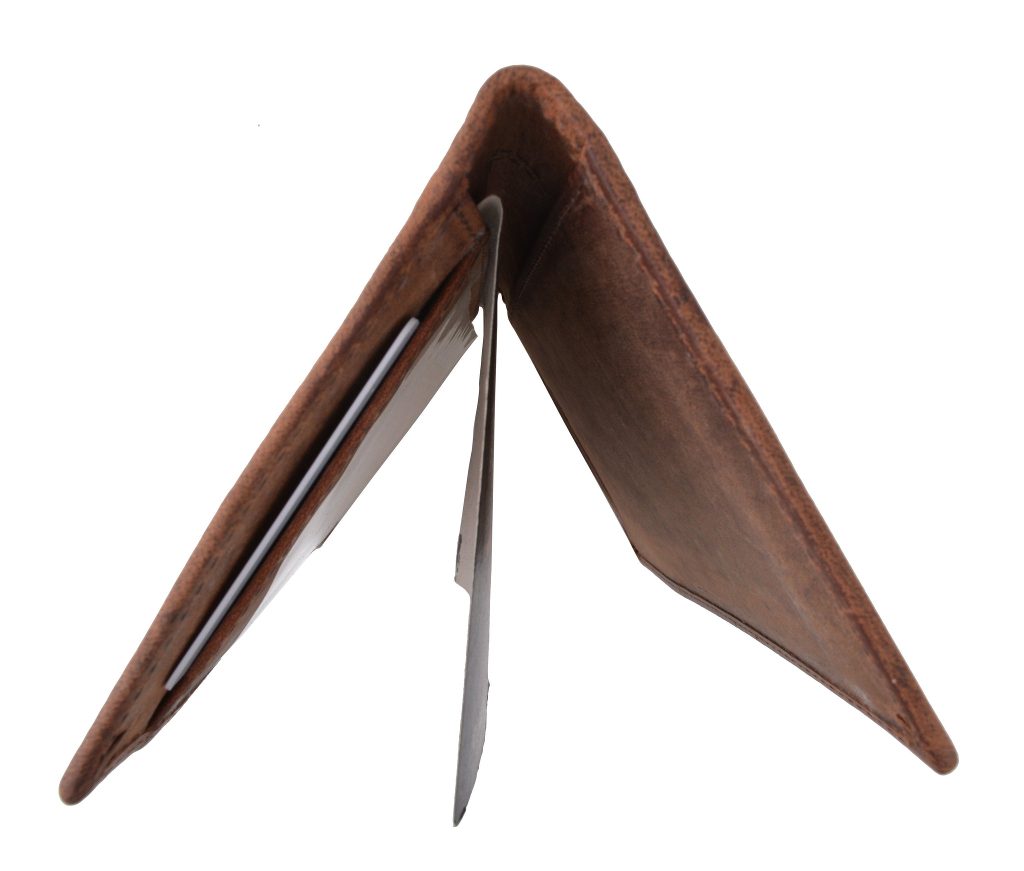 RFID Blocking Vintage Style Genuine Leather Simple Checkbook Cover RFID156HTC-menswallet