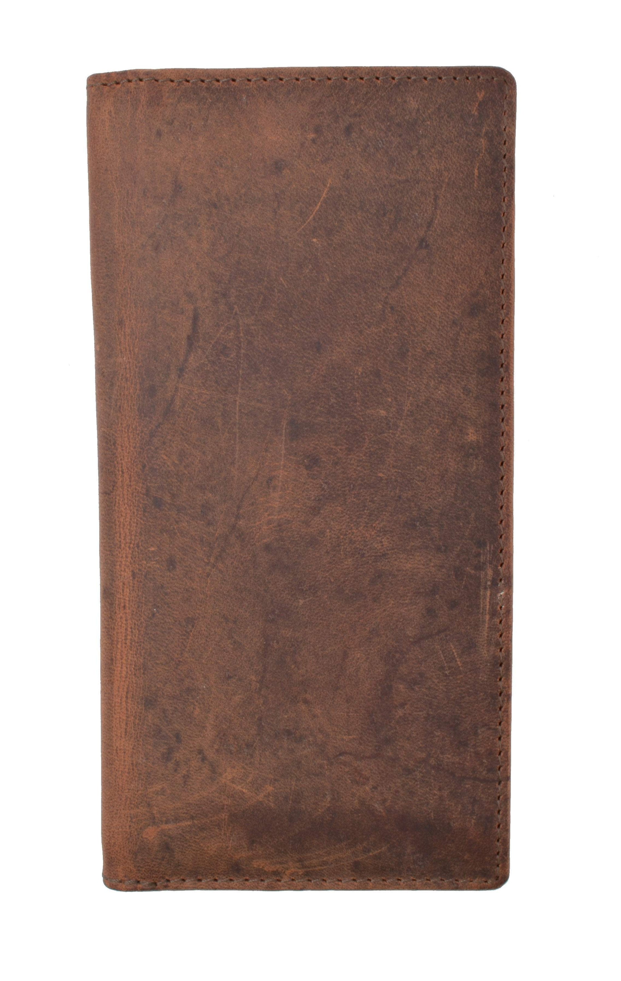 RFID Blocking Vintage Style Genuine Leather Simple Checkbook Cover RFID156HTC-menswallet