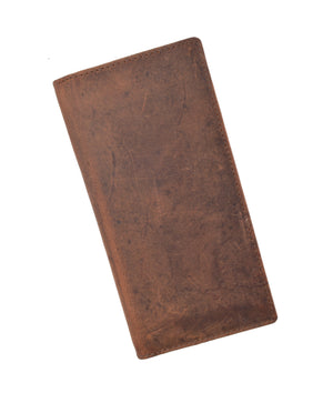 RFID Blocking Vintage Style Genuine Leather Simple Checkbook Cover RFID156HTC-menswallet