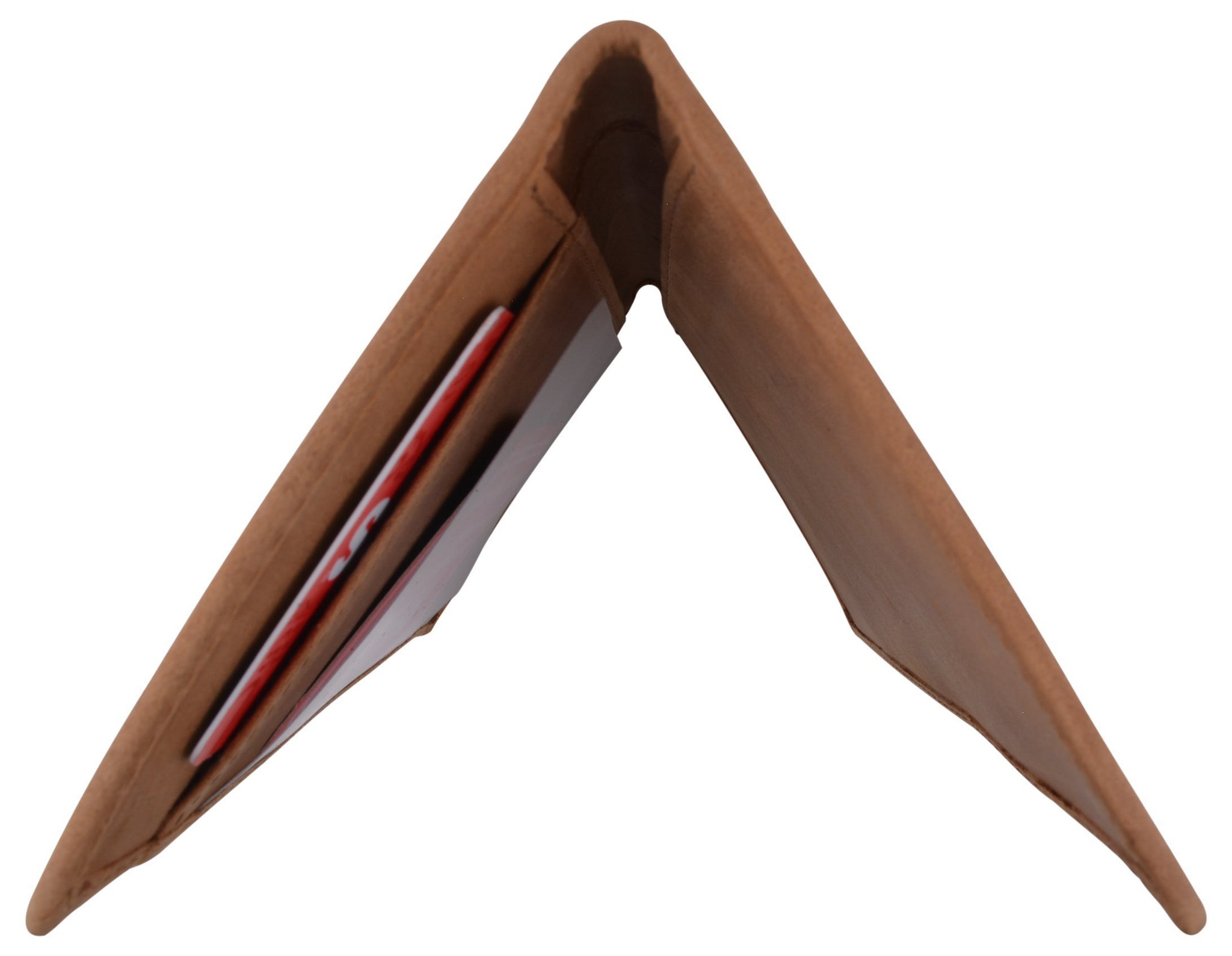 RFID Blocking Vintage Style Hunter Leather Simple Checkbook Cover Tan - wallets for men's at mens wallet