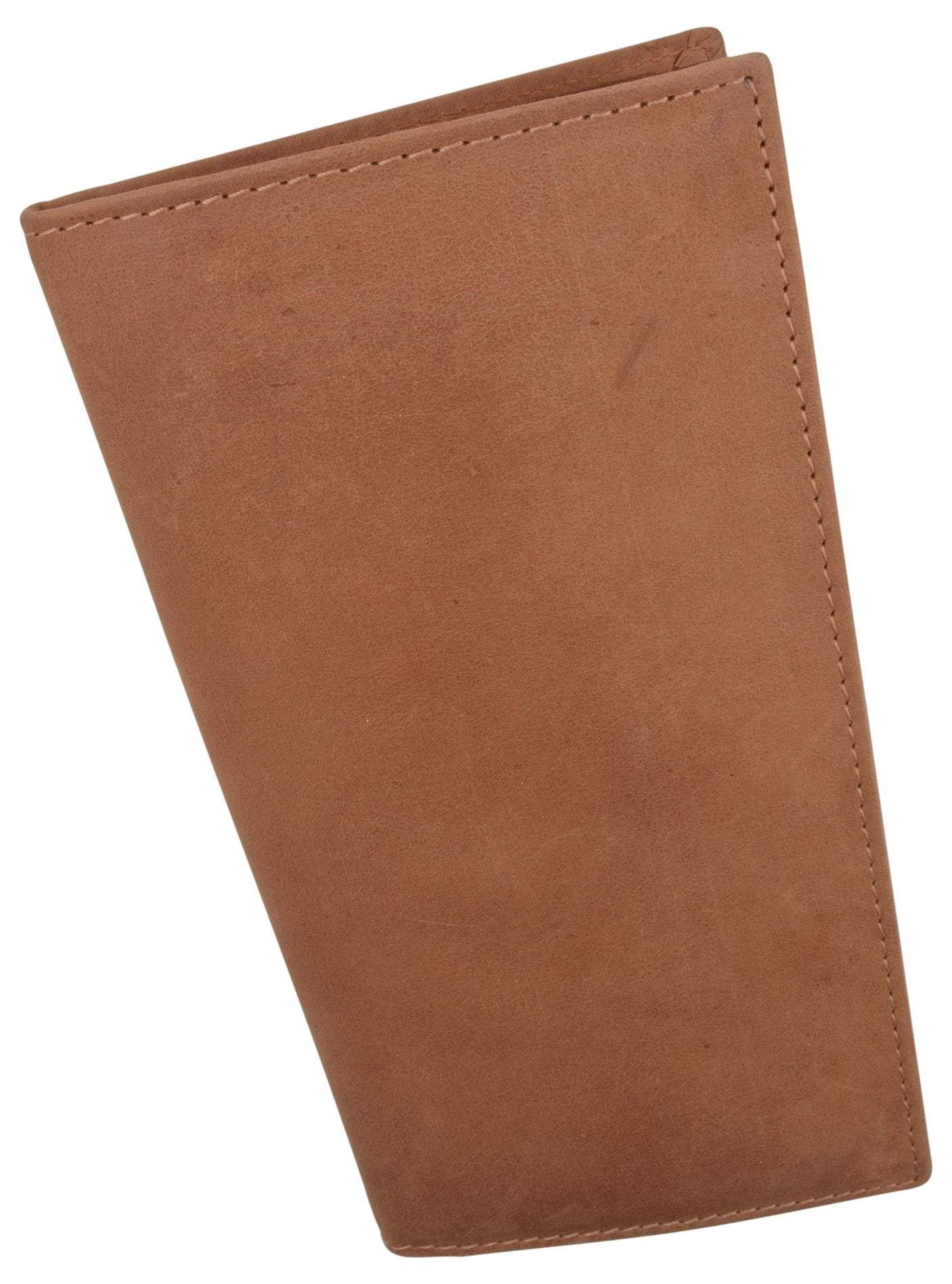 RFID Blocking Vintage Style Hunter Leather Simple Checkbook Cover Tan - wallets for men's at mens wallet