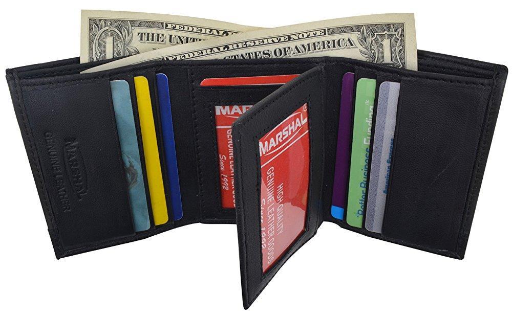 RFID Camouflage Blocking Men's Leather Camo Classic Trifold ID Card Holder Wallet-menswallet