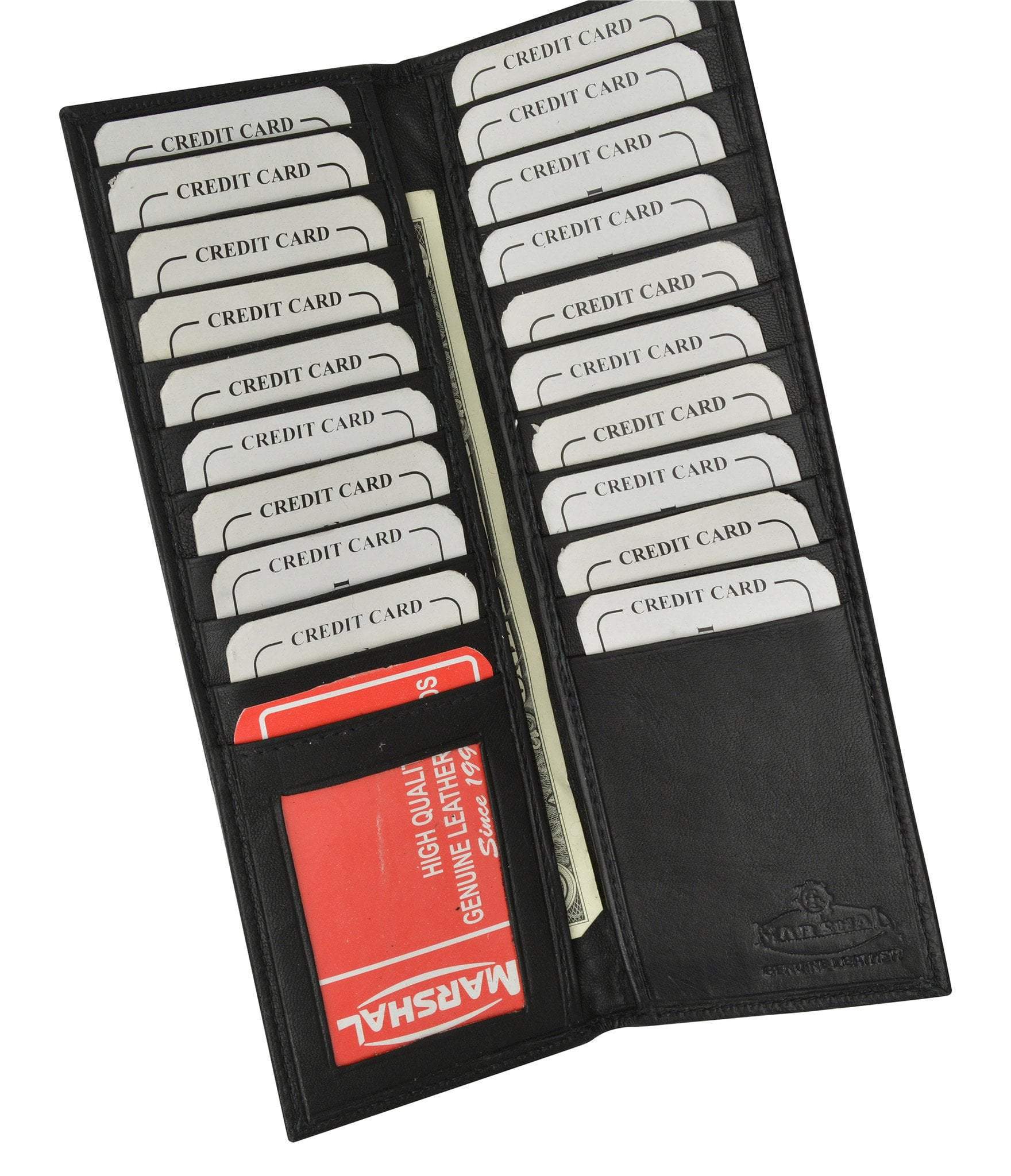 Marshal Slim Tall Genuine Leather Multi Credit Card ID Holder 528 Marshal Slim Tall Genuine Leather Multi Credit Card ID Holder 528