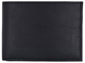 Small Men's Genuine Leather Slim Thin Bifold Wallet with Coin Pouch-menswallet