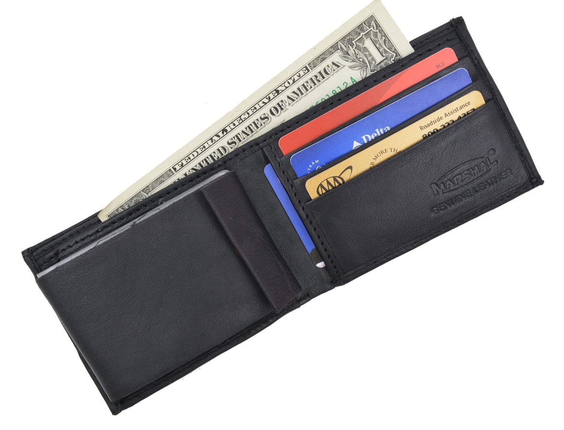 Swiss Marshal Soft Premium Leather Men's Bifold Wallet W/ Removable Leather Credit Card Case SM-P1154-menswallet
