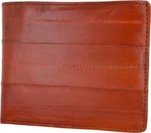 Eel Skin Soft Leather Bifold Credit Card Wallet with Coin Pouch E 59-menswallet