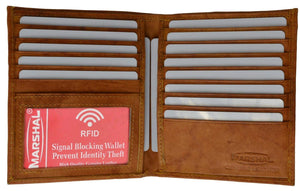 Extra Capicity RFID Blocking Bifold Hipster Credit Card Wallet Premium Leather RFID 2502 (C)-menswallet