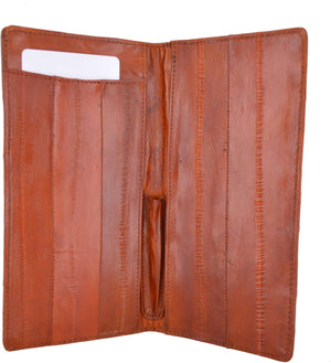 Genuine Eel Skin Leather Basic Checkbook Cover E 529-menswallet