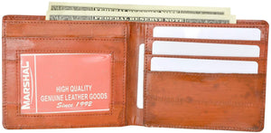 Mens Eel Skin ID Window BiFold Wallet E 703-menswallet