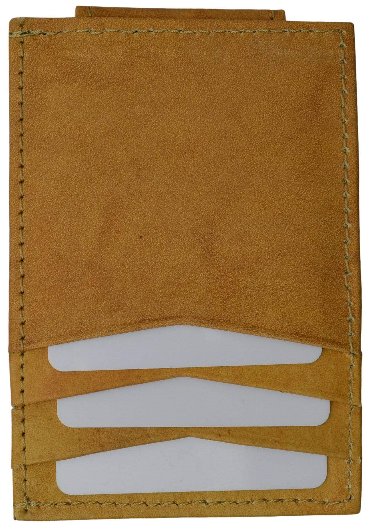 Mens Genuine Leather Money Clip Credit Card Holder Wallet Multiple Colors 1010R (C)-menswallet