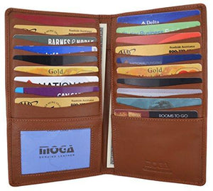 Moga Genuine Leather Men's Deluxe Bifold Multi Credit Card Case ID Wallet-menswallet