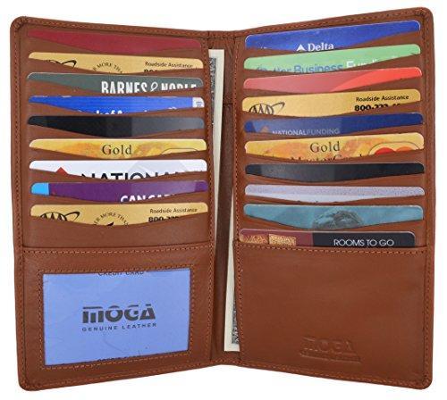 Moga Genuine Leather Men's Deluxe Bifold Multi Credit Card Case ID Wallet - wallets for men's at mens wallet
