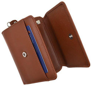 Moga Ladies Genuine Leather Trifold ID Card Holder Wallet With Zippered Compartment Women-menswallet