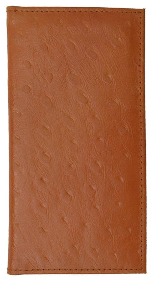 New Genuine Leather Checkbook Cover Case Ostrich Pattern 156 OS (C)-menswallet