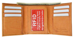 New Mens Trifold Leather Wallet RFID Blocking RFID 55 (C)-menswallet