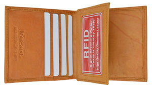 RFID Security Block Safe Leather Credit Card ID Business Card Center Flap Wallet RFID 74 (C)-menswallet