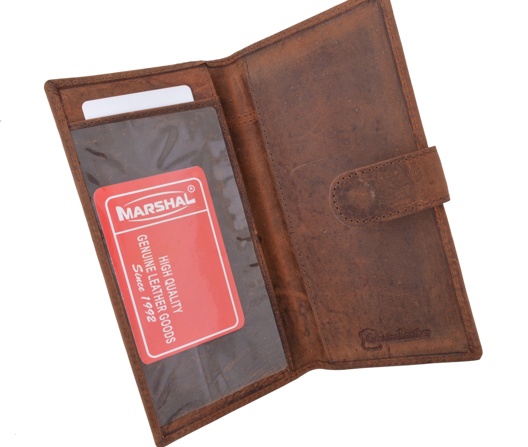 Vintage Genuine Leather RFID Blocking Simple Checkbook Cover with Snap Closure RFID157HTC - wallets for men's at mens wallet