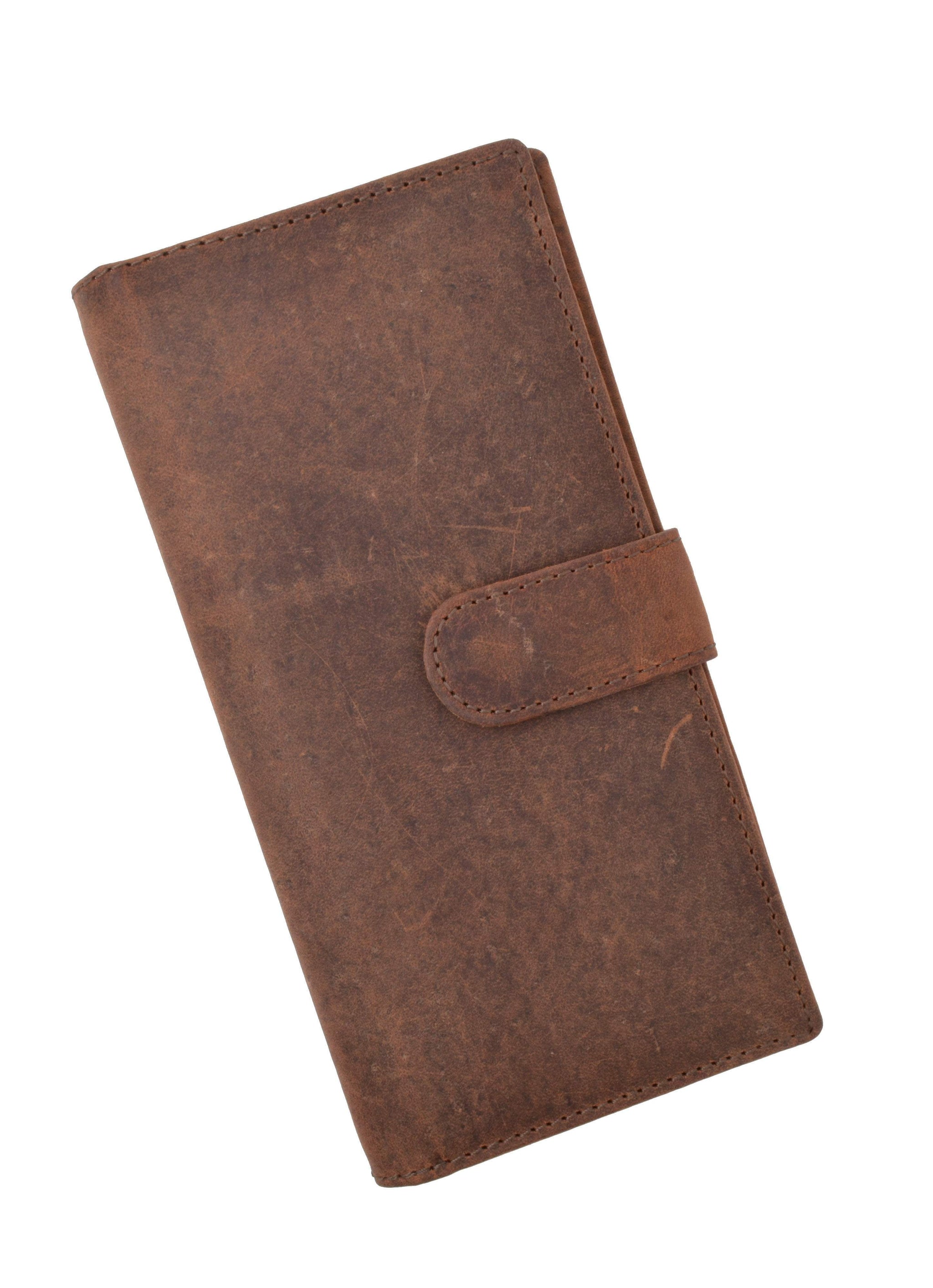 Vintage Genuine Leather RFID Blocking Simple Checkbook Cover with Snap Closure RFID157HTC - wallets for men's at mens wallet