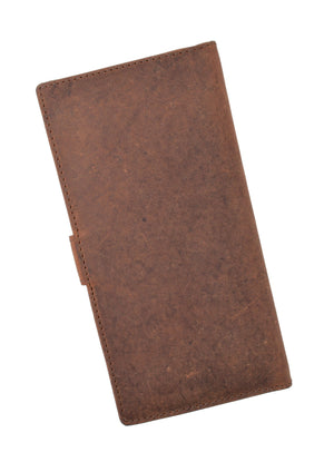 Vintage Genuine Leather RFID Blocking Simple Checkbook Cover with Snap Closure RFID157HTC-menswallet