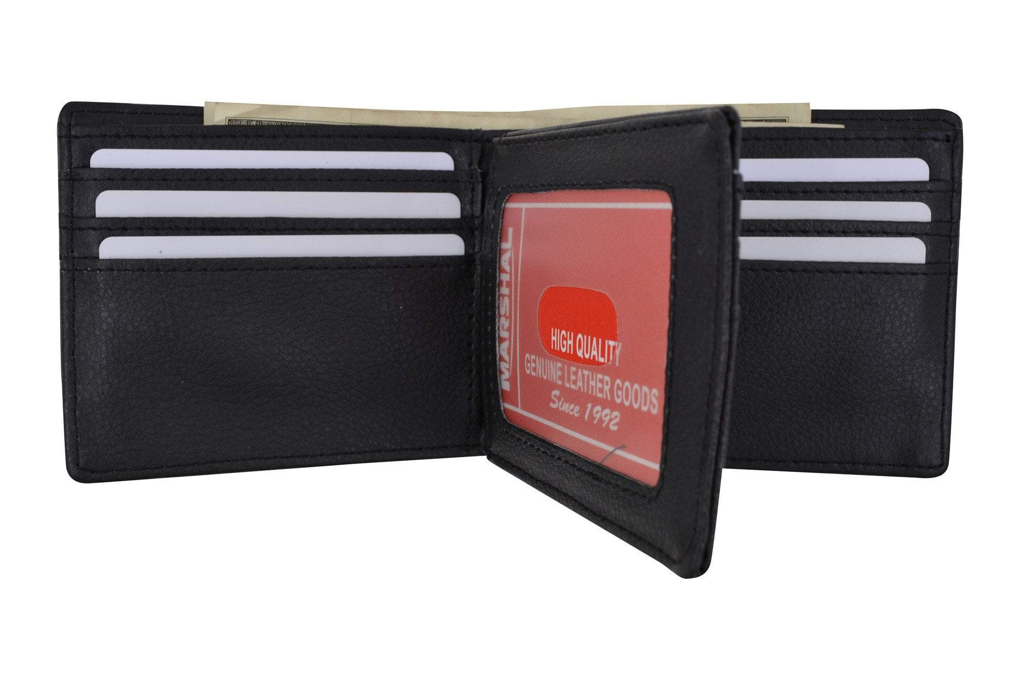 Men's Brown Genuine Leather Ostrich Print Bifold Wallet - Western Cowboy Style