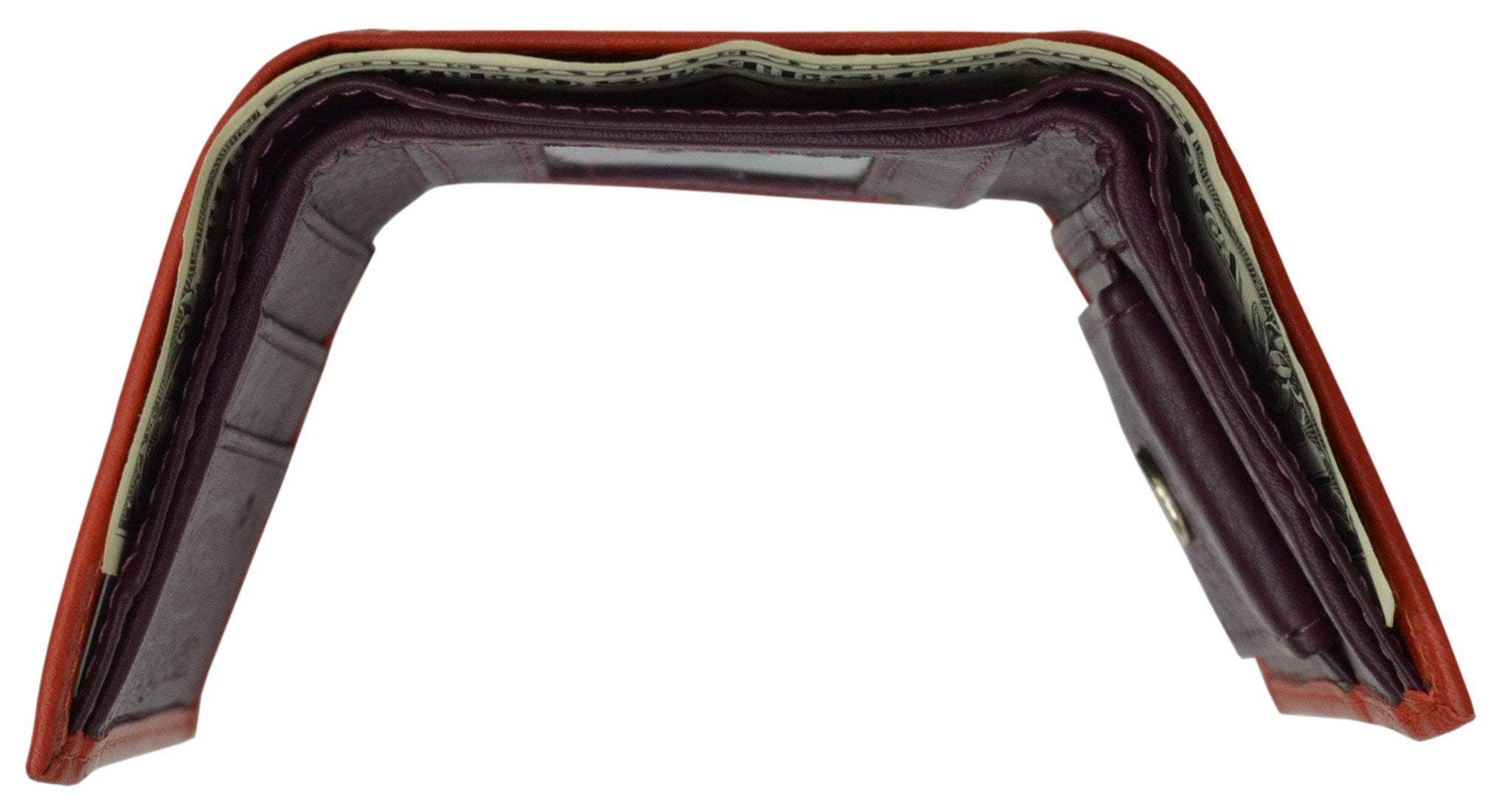 Premium Soft Leather Childrens Trifold Wallet Kids Bicolor Wallet Gift P 825 (C)-menswallet